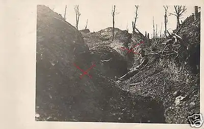  Originalfoto 9x13cm, Deutscher Schützengraben+Laufgraben, ca. 1915