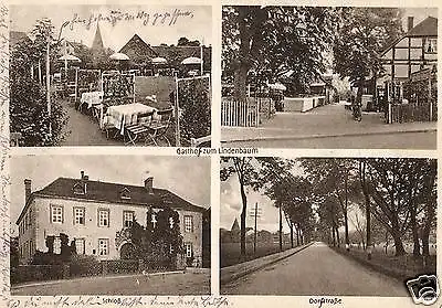  Foto AK, Wendhausen, Gasthof zum Lindenbaum, Schloß, Dorfstr., 1933