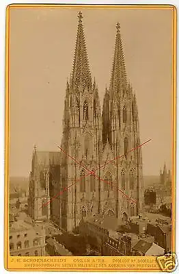 CDV 10,5x16,5cm Kölner Dom+ Hotel St. Paul, ca. 1880