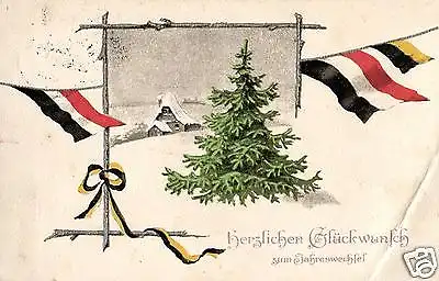  Patriotika AK, Weihnachtsgruß, Flaggen, 1915