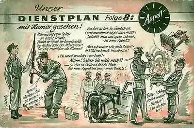  Scherzkarte Bundeswehr Unser Dienstplan, 1968