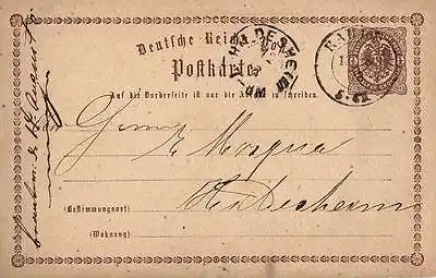  Ganzsache, Deutsche Reichspost, ca. 1875