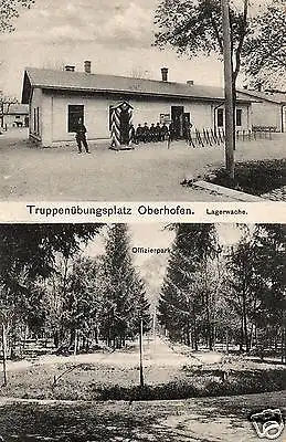  Foto AK, Übungsplatz Oberhofen, Lagerwache, Stempel Jäger Batl.10, 1918