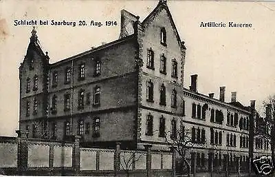  Foto AK, Saarburg, zerstörte Artilleriekaserne, Stempel Jäger Batl.10