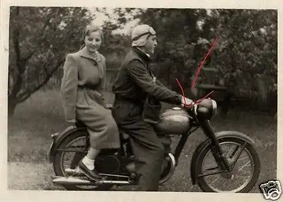  Originalfoto 6x9cm, Oldtimer Motorrad Simson, 1954