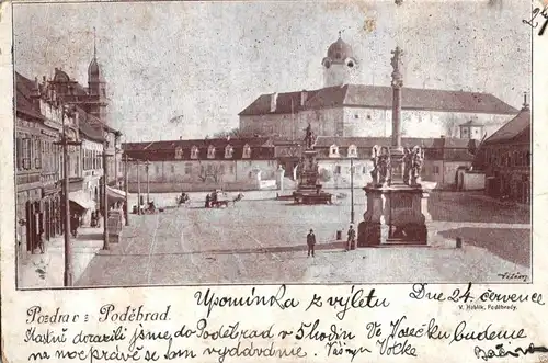  Foto AK, Podebrady, Markt, 1899