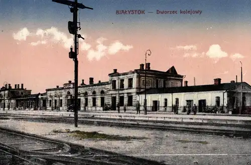  Foto AK, Bialystok, Bahnhof, ca. 1910