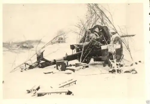  Originalfoto 9x6cm, Artillerie in Feuerstellung, Russland Winter 41
