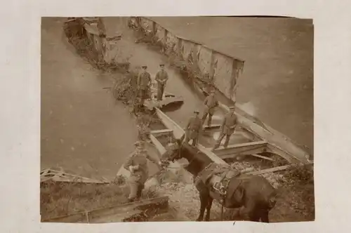  Originalfoto 9x13, zerstörte Brücke über den Oise-Kanal