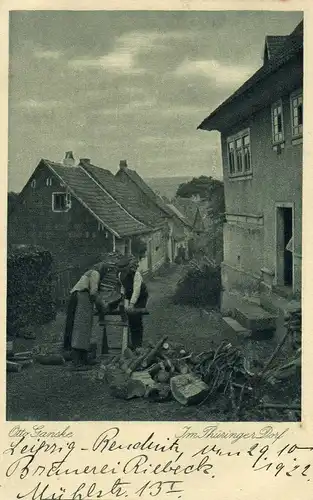  Foto AK Otto Ganske, Thüringer Dorf, 1922