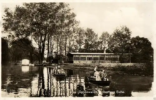  Foto AK, Spreewald, Gasthaus Eiche, 1930