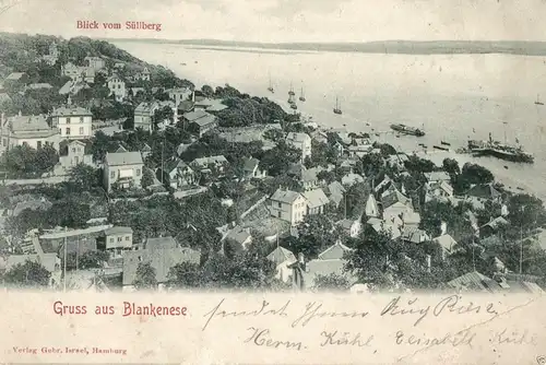  Foto AK, Hamburg-Blankenese Blick vom Süllberg, 1902