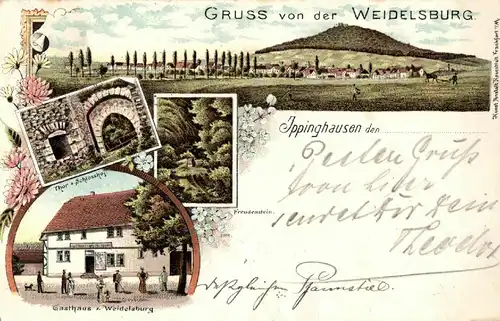  Litho AK, Gruss von der Weidelsburg, Gasthaus, Ippinghausen, 1904