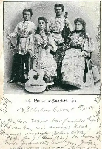  Foto Ak, Musiker, Romanov-Quartett, 1901