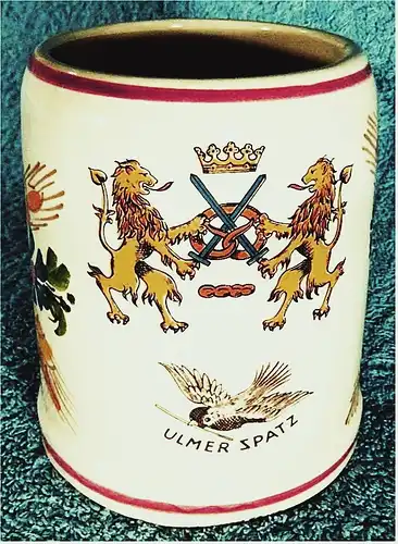 Ulmer Spatz Bierkrug aus Keramik - ca. 0,5 Liter Volumen

