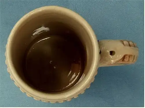 kleiner Andenken-Bierkrug Flensburger Pilsener - Keramik - ca. 0,25 Liter Volumen