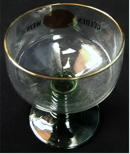  3 x Gülde Wein-Römer / Gläser mit grünem Stil - ca. 15 ml Volumen