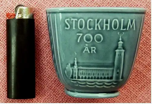 Mini-Andenken-Vase aus Keramik - 700 Jahre Stockholm - 1253-1953  