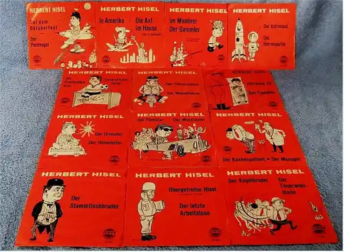 13 verschiedene Singles von Herbert Hisel - Comedy Hörspiel
