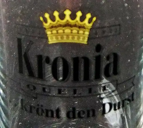 Kronia Wasserglas - Sprudelglas - Krönt den Durst - 1980er Jahre