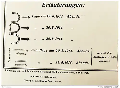 Weltkrieg 1914-1918 , --- 7 große Kopien --- Stellungskarten Westfront ( Frankreich )