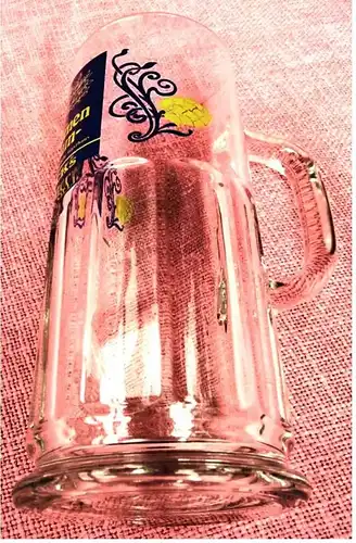 Bierkrug aus Glas - 0,5 Liter - Pflaumenbaum - Beck`s Bier 