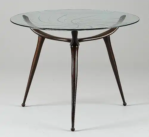 Fruit table by Cesare Lacca for Cassina. Glass and mahogany. 1950´s.