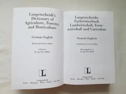 Langenscheidts: Fachwörterbuch Landwirtschaft Forstwirtschaft Gartenbau - Deutsch-Englisch
