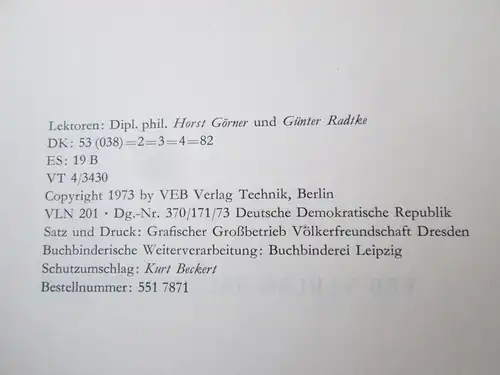 VEB Verlag Technik: Technik-Wörterbuch Physik - englisch - deutsch + französisch + russisch (1.) A-M + 2.) N-Z + 3.) Register)
