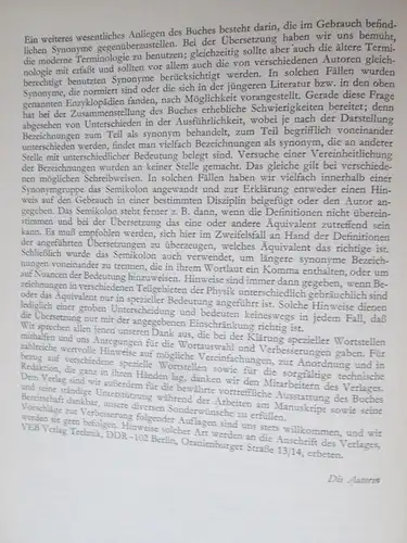 VEB Verlag Technik: Technik-Wörterbuch Physik - englisch - deutsch + französisch + russisch (1.) A-M + 2.) N-Z + 3.) Register)
