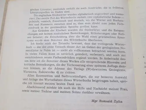 Romuald Zylka: Wydawnictwa Geologiczne: Geologisches Wörterbuch - englisch-polnisch+russisch+französisch+deutsch /
Wydawnictwa Geologiczne : Geological Dictionary / Slownik Geologiczny / Dictionnaire De Geologie. 