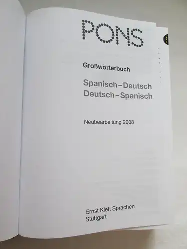 Bearbeitet von: Katja Hald und Marieluise Schmitz: PONS: Großwörterbuch - Spanisch. 