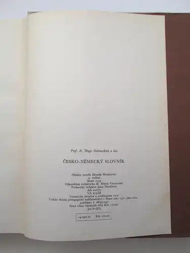 Státni Pedagogické Nakladatelstvi: Slovnik - Nemecký / Pädagogischer Staatsverlag: Wörterbuch - Tschechisch  (in vier Bänden). 