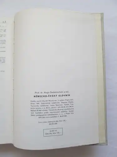 Státni Pedagogické Nakladatelstvi: Slovnik - Nemecký / Pädagogischer Staatsverlag: Wörterbuch - Tschechisch  (in vier Bänden). 