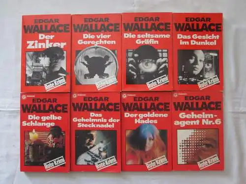 Wilhelm Goldmann Verlag: Rote Krimi - Edgar Wallace (4 Bücher) + Lizenzausgabe für die Bertelsmann Club GmbH: Rote Krimi - Edgar Wallace (4 Bücher). 