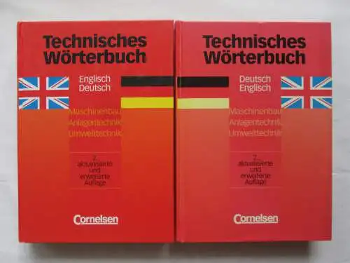 Cornelsen Verlag: Technisches Wörterbuch Maschinenbau Anlagentechnik Umwelttechnik - Englisch (1.) Englisch-Deutsch + 2.) Deutsch-Englisch). 