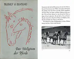 Binding, Rudolf: Das Heiligtum der Pferde. Hier ist Trakehnen. 