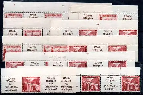 Deutsches Reich 1936 , 1937 Nr W 112 W 114 W128 W 130 Postfrisch / **