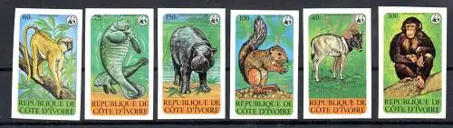 Elfenbeinküste 1979 Nr WWF 620 - 625 GESCHNITTEN ! Postfrisch / **