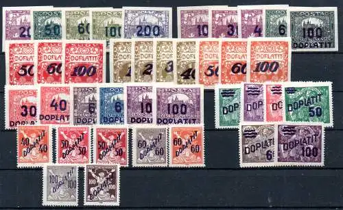 Tschechoslowakei 1922-1927  Nr seltene PORTOMARKEN 15 - 53 Postfrisch / **