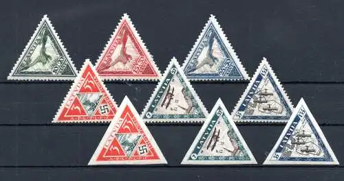 Lettland 1932 , 1933 Nr drei seltene SÄTZE FLUGPOSTAUSGABEN ! Falz / Gummimängel / *