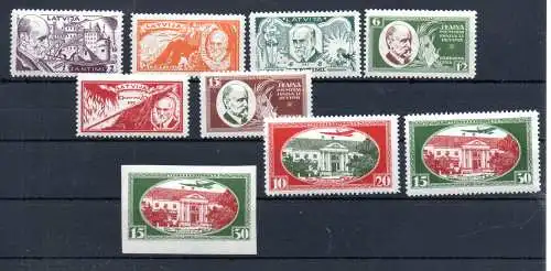 Lettland 1930 Nr 153 - 158 RAINIS SATZ komplett und mehr Falz / Gummimängel / *