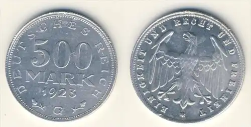 Deutsches Reich 500 Mark Michel No. 27 G 1923