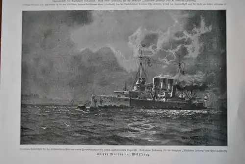 Seeschlacht vor dem Skagerrak XL Kunstdruck von 1916, Claus Bergen.