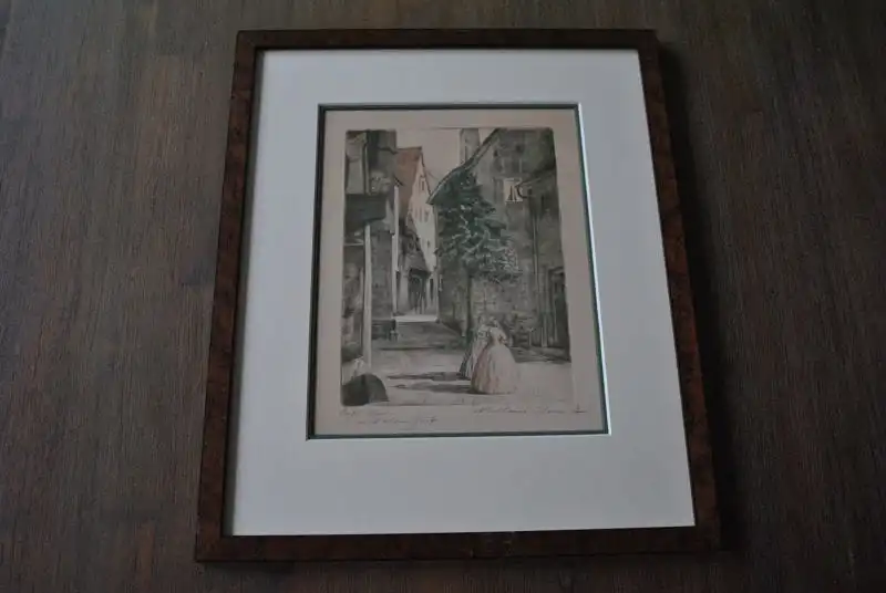 Orginal Zeichnung von Nikolaus Schmidt in einem schönen Rahmen mit Passepartout 0