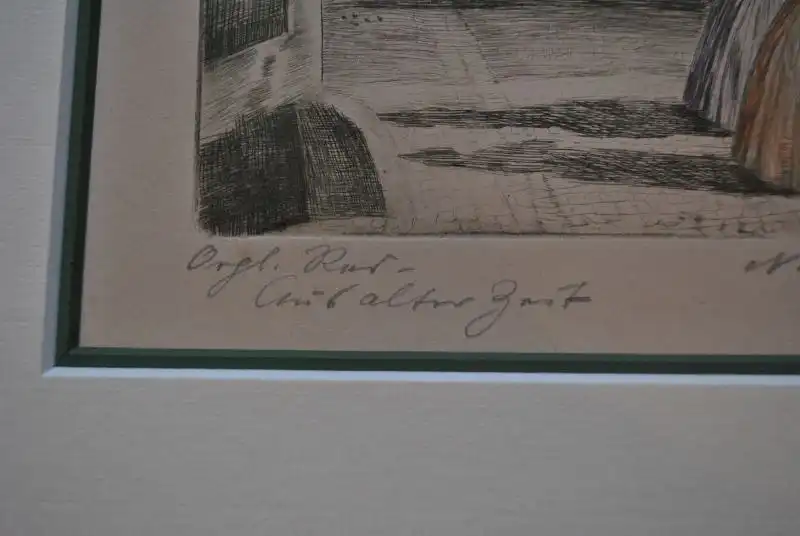 Orginal Zeichnung von Nikolaus Schmidt in einem schönen Rahmen mit Passepartout 4