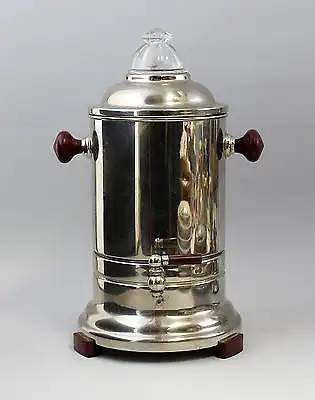 Samowar Art déco Wasserkocher Grossag vernickelt Bakelit um 1930 