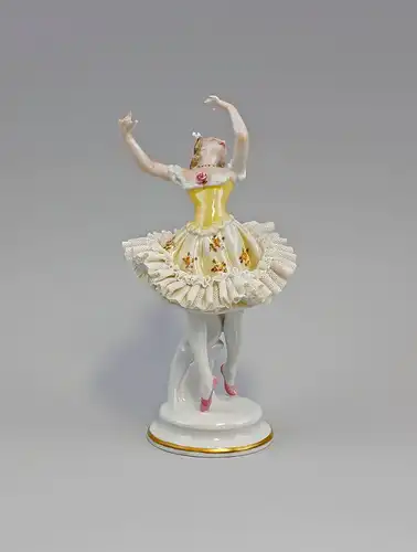 Porzellan Spitzen-Figur Tanzende Dame Ballett Tänzerin Unterweißbach 
