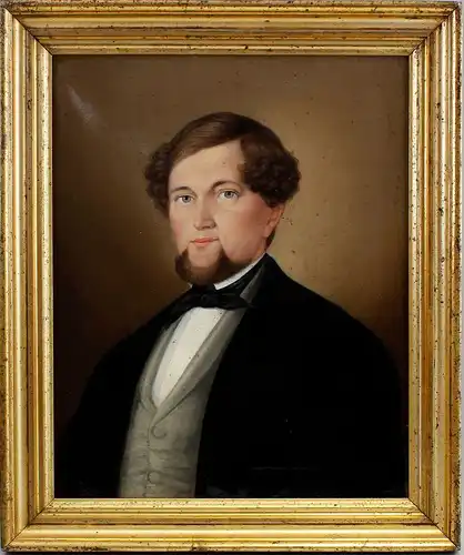 Öl-Gemälde Porträt eines Herren Biedermeier Mitte 19. Jh. Goldrahmen 7760049