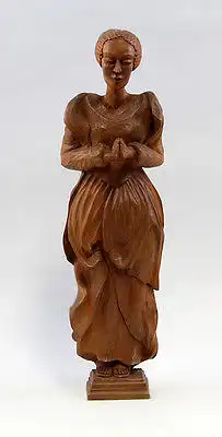 Geschnitzte Holz Skulptur Betende Frau um 1930 7869009